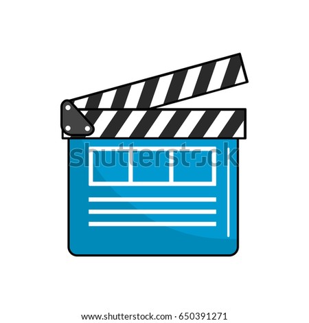 clapperboard to short film projection studio