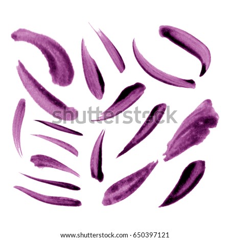 Watercolor splashes. Set of watercolor stains. Paint spots. Vector illustration
