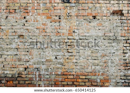 Orange red vintage brick wall texture background. Tiled. Perfect texture for the interior exterior any possible industrial grunge vintage hipster background.