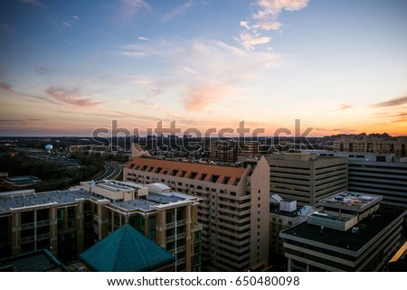 Sunset over the Buildings of Washington DC