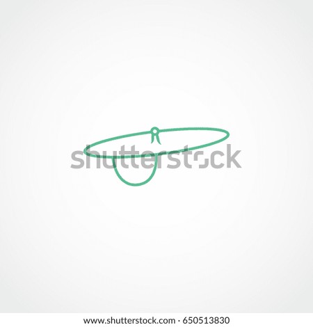 Pirate Eye Patch Green Line Icon On White Background