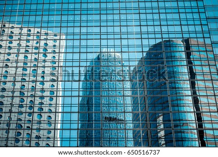 Modern office building detail at hong kong, glass surface