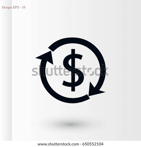 Dollars sign icon, flat design best vector icon
