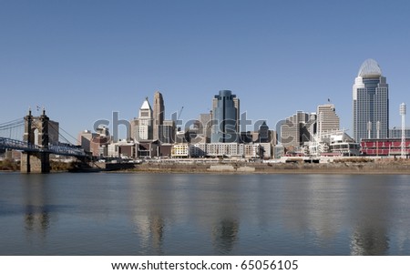 A view of the skyline of Cincinnati, Ohio.