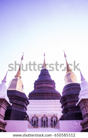 Beautiful pagoda at Ban Den temple, Thailand.