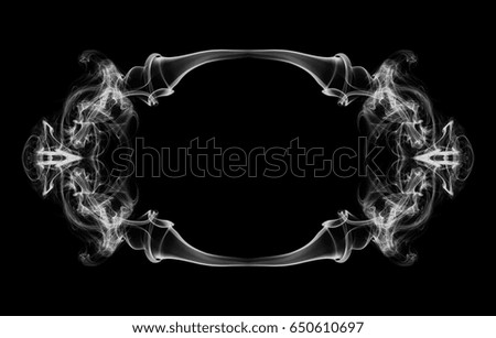 frame of smoke, wedding frame card invitation, movement of smoke on black background, smoke background, abstract smoke on black background