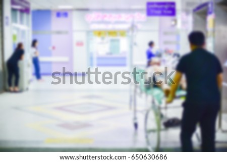 Blurred of patients waiting for treatment in hospital