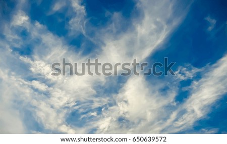 Image of abstract beautiful blue sky and white bright clouds for background usage