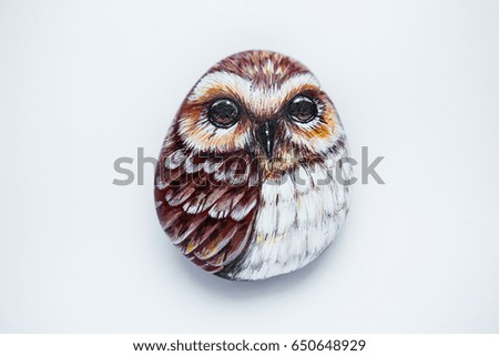 Owl stone by art paint