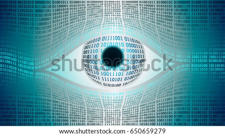 Big brother electronic eye concept, technologies for the global surveillance, security of  networks, high-tech computer digital technology
