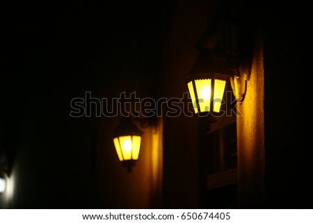 wall hanging lamp, ramadan lantern in night