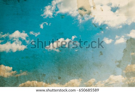 Blue sky with sun and cloud. Nature background. 