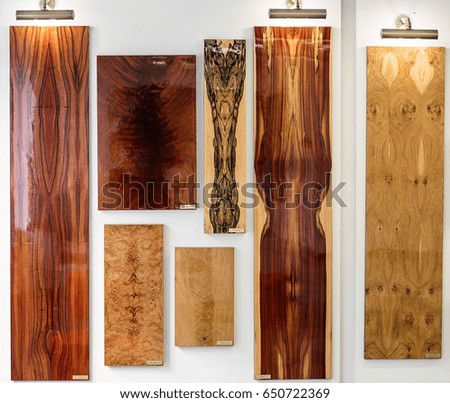 Samples of painted wooden surfaces