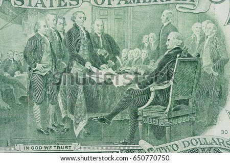  The President Jefferson of USA on two dollar note picture