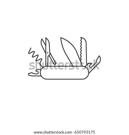 army knife, outline icon Royalty-Free Stock Photo #650793175