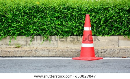 Traffic cone on the road