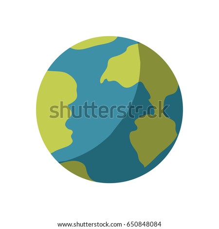 colorful silhouette of earth globe icon without contour and shading vector illustration