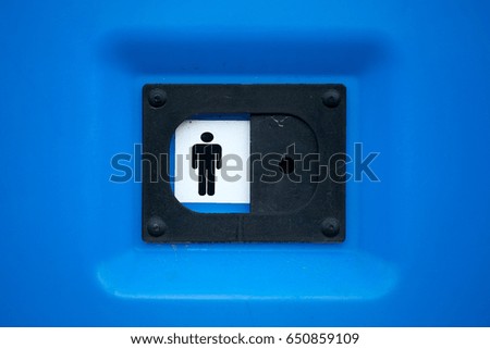 Man. Symbol. Toilet. Blue