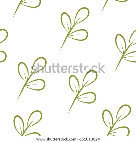 Vector seamless pattern. Floral stylish background. Repeating monochrome texture with branches