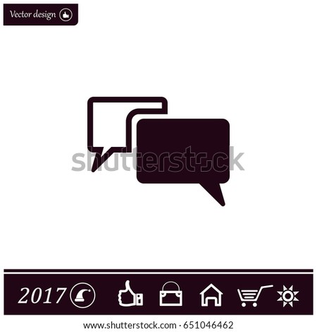 Chat Flat Icon with shadow. Vector EPS 10.