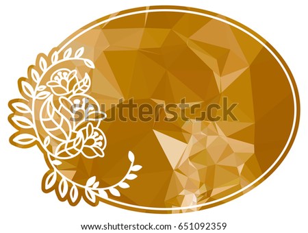 Attractive background with mosaic pattern. Decorative oval frame. Copy space. Raster clip art.