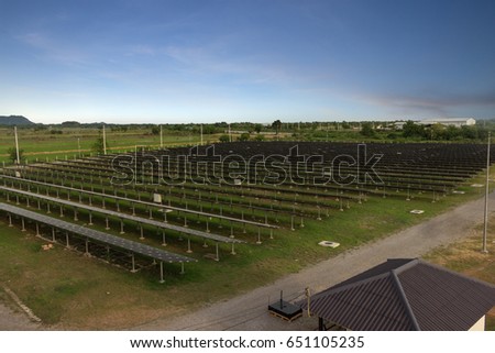 A solar farm is a natural alternative energy that uses technology to generate electricity from the sun to power a home or industrial plant that is environmentally friendly.