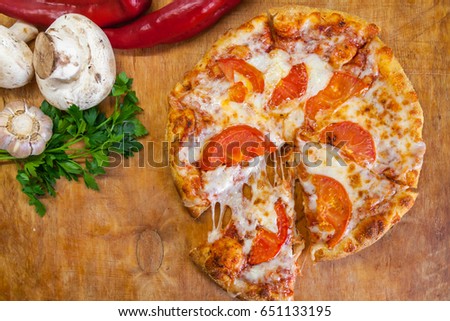 Italian appetizing delicious pizza