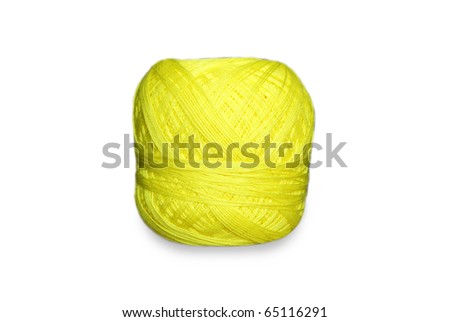 Roll yellow knitting wool.