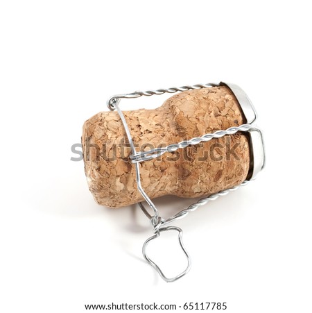 a champagne cork on a white background