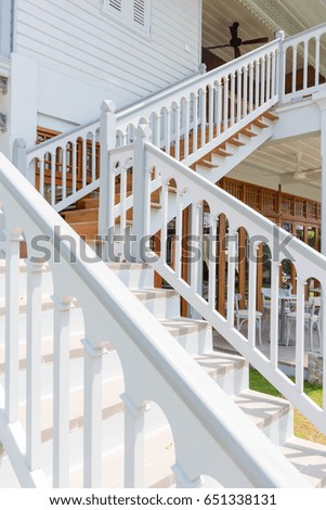 wood stair decoration outdoor style