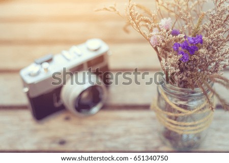 Flowers at weddings And vintage camera