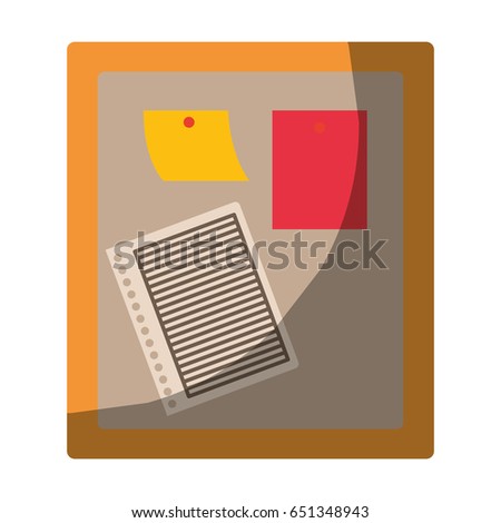 colorful graphic of wooden panel for notes without contour and half shadow vector illustration