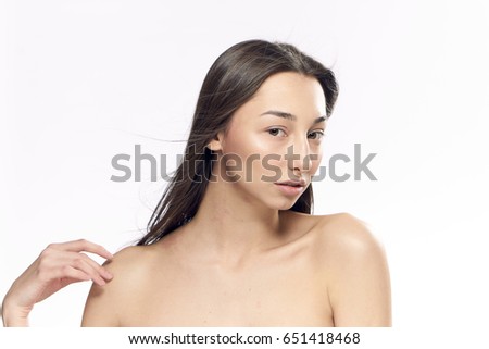 Woman on isolated background                               