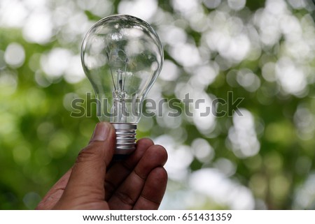 Bulb on green background with bokeh