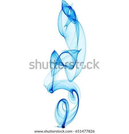 Isolated abstract smoke shape effect on white background. 