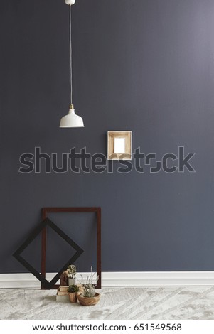 natural colored wall style modern decorative design interior and old new objects, lamp