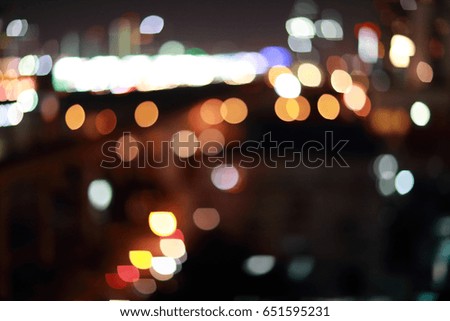 blur focus of city at night time, bokeh abstract background