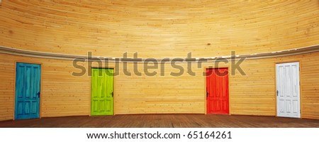 Four doors. Element of design. Royalty-Free Stock Photo #65164261