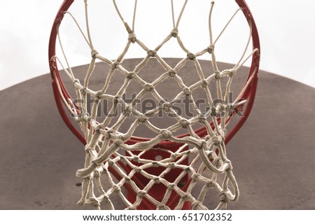 Outdoor Baskeball Hoop Net Close Up Royalty-Free Stock Photo #651702352