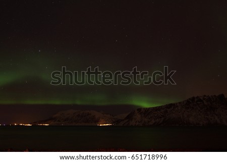 Aurora Borealis, photo taken in Aun near Harstad, Norway, in February.