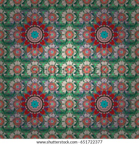 Hand-drawn vector mandala with colored abstract pattern on a background. Bag design.