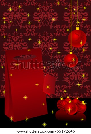 Christmas illustration with present box