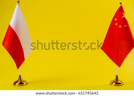 Flags China and Poland