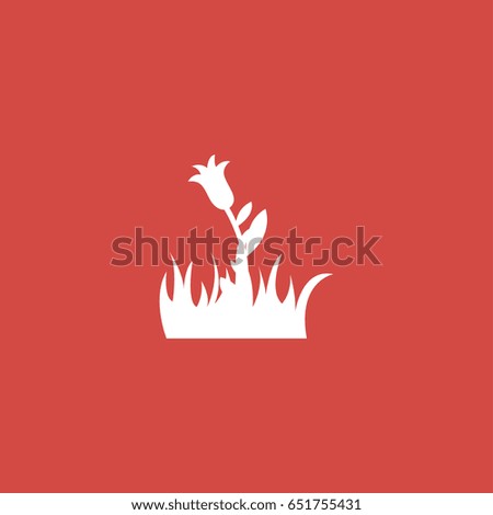flower icon. sign design. red background