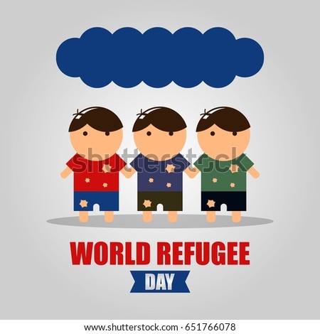 World Refugee Day Vector Illustration. Suitable for poster, banner, campaign, and greeting card
