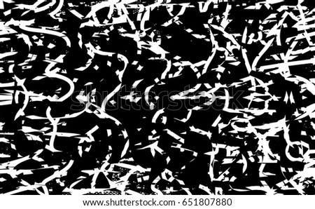 Background black and white abstract texture vector with  dark spots, nets, lines and scratches