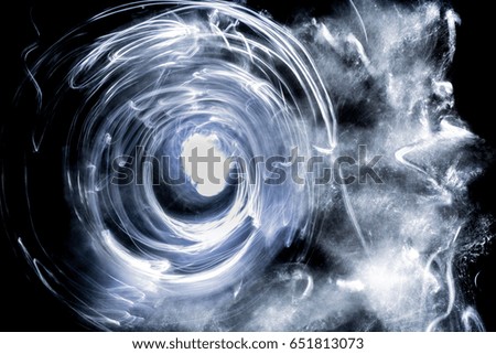 Abstract background based on lighted movement of water and steam