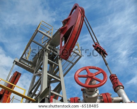 Oil pump in work. Siberia.