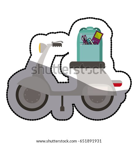 Motorcycle icon. Motor motorbike vehicle and travel theme. Isolated design. Vector illustration