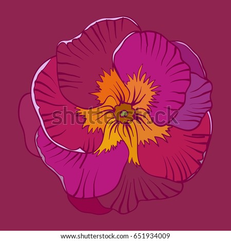 vector illustration purple flower